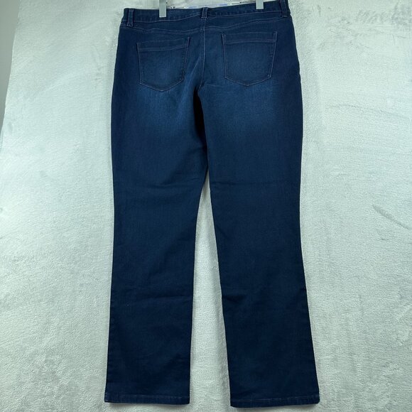 Bandolino AMY Straight Leg Jeans Womens Size 18 High Rise Dark Wash Blue - Picture 2 of 12